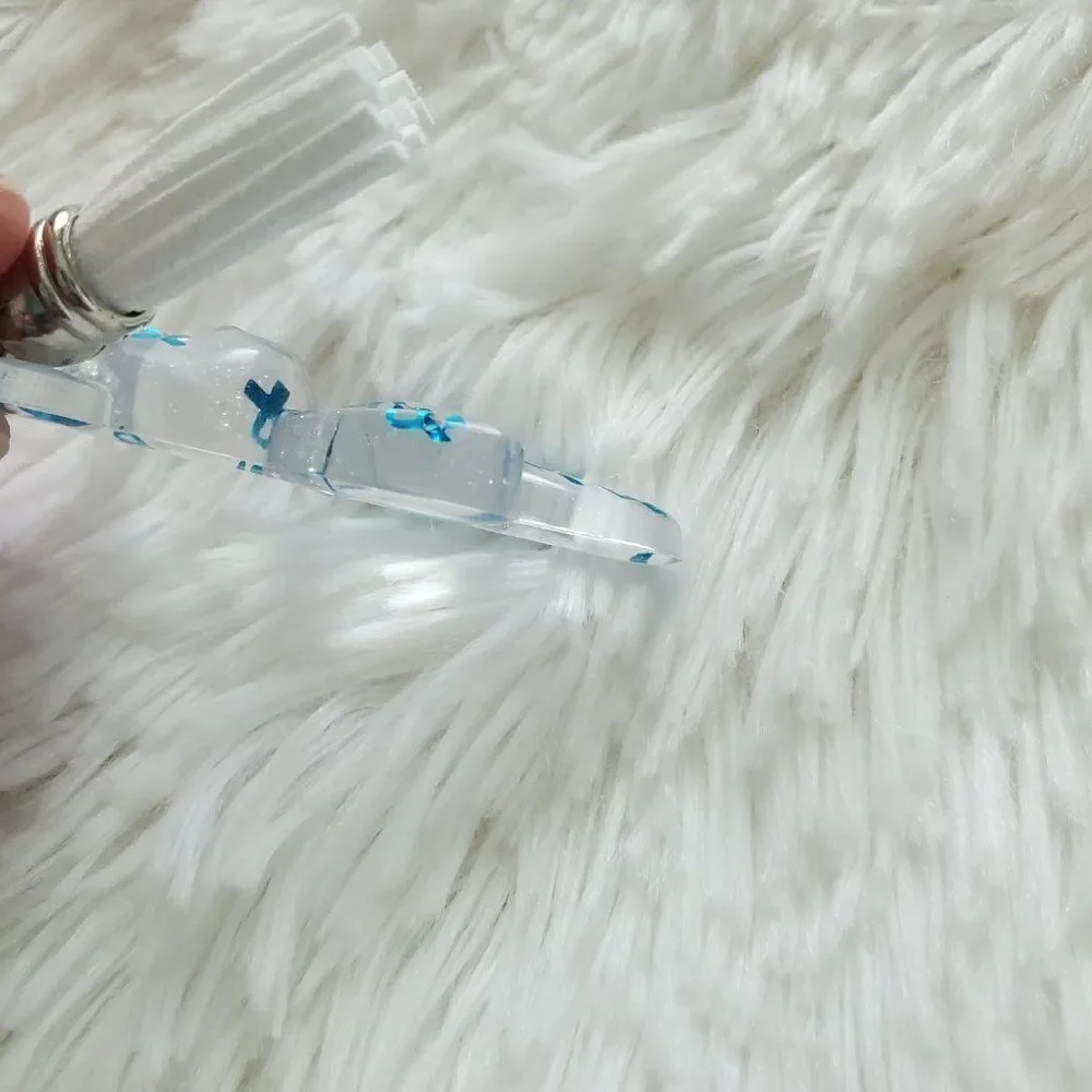 Blue Awareness Ribbon Bear Keychain